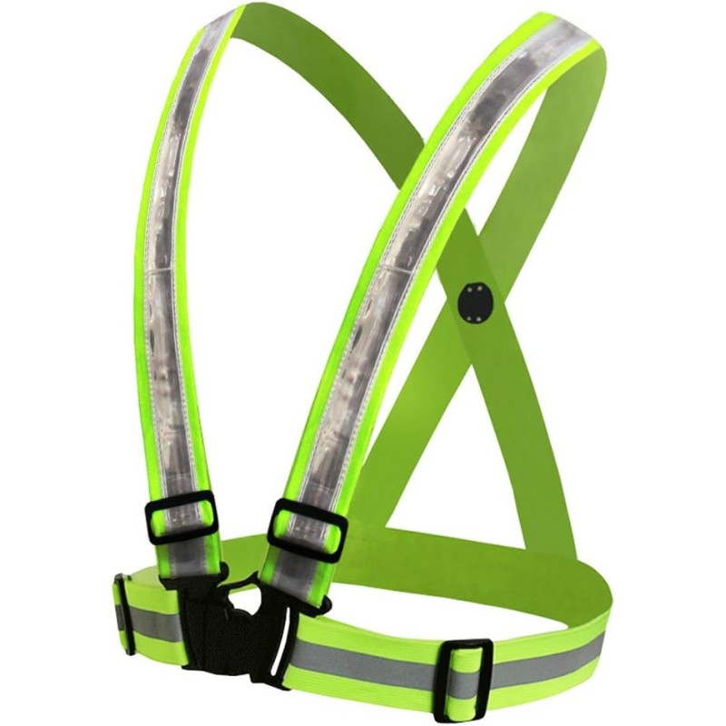 Chaleco reflectante con luz led frontal y trasera