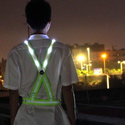 Chaleco reflectante con luz led frontal y trasera
