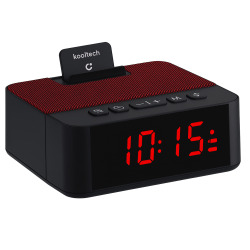 RADIO RELOJ DESPERTADOR CON SOPORTE MÓVIL Y ALTAVOZ
