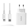 Cargador rápido 3.0 A PD22W Tipo C y puerto USB con cable Tipo Lightning