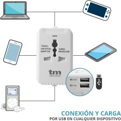 Adaptador enchufe universal TMUAD019